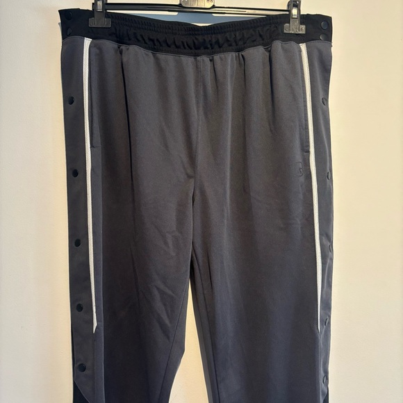 Y2k Vintage AND 1 Button Up Training Sweatpants Gray Black Large - Picture 2 of 15